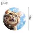 thumbnail image 2 of 10 Inch Wall Clock Battery Operated Silent Clock Decorative for Office, Kitchen, Outdoor, Living RoomGray Cat with Green Eyes Cute Drawing, 2 of 4