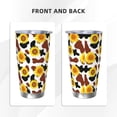 thumbnail image 3 of Haiem Sunflower Cow Printed 20oz Straight Skinny Car Cups With Insulated Cup Sleeve Portable Handle, Sports Travel Coffee Mug, Stainless Steel, Insulated-Straw Two-piece Set, 3 of 8