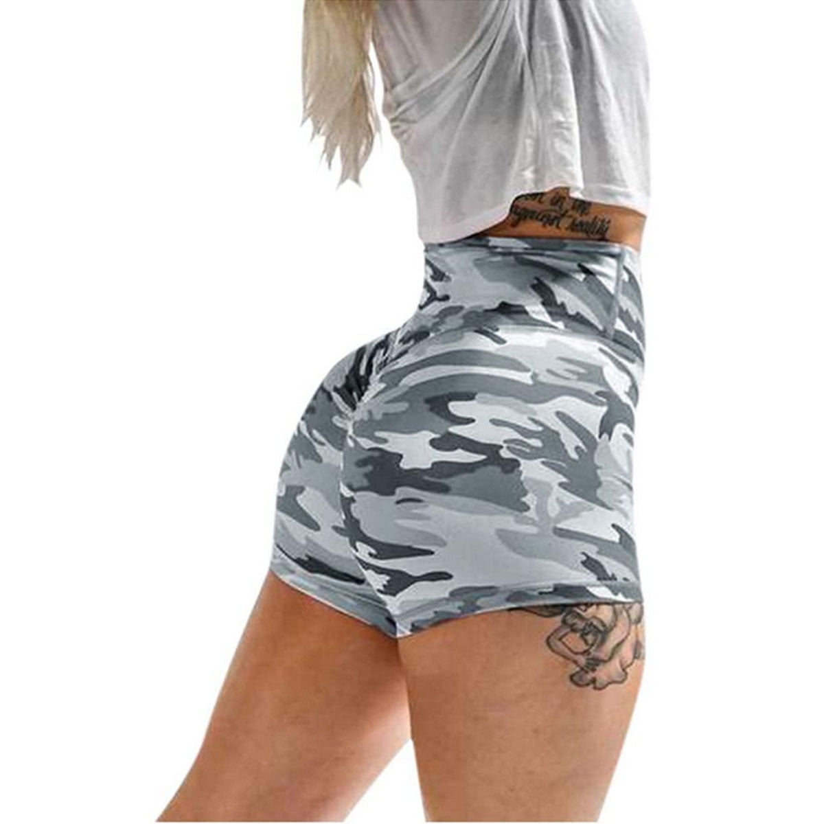 womens camo jean shorts