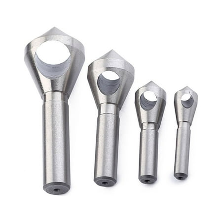 

4 Pcs Cobalt Steel Single-End Countersink Chamfer Tool Deburring Tool Set Round for Cutting Holes in Plastic Copper Aluminum Plate Insulation Boards PVC Sheet