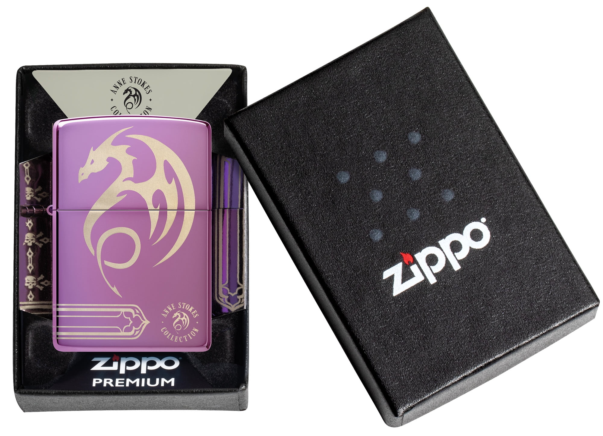 Zippo 48574 Anne Stokes High Polish Purple Windproof Lighter