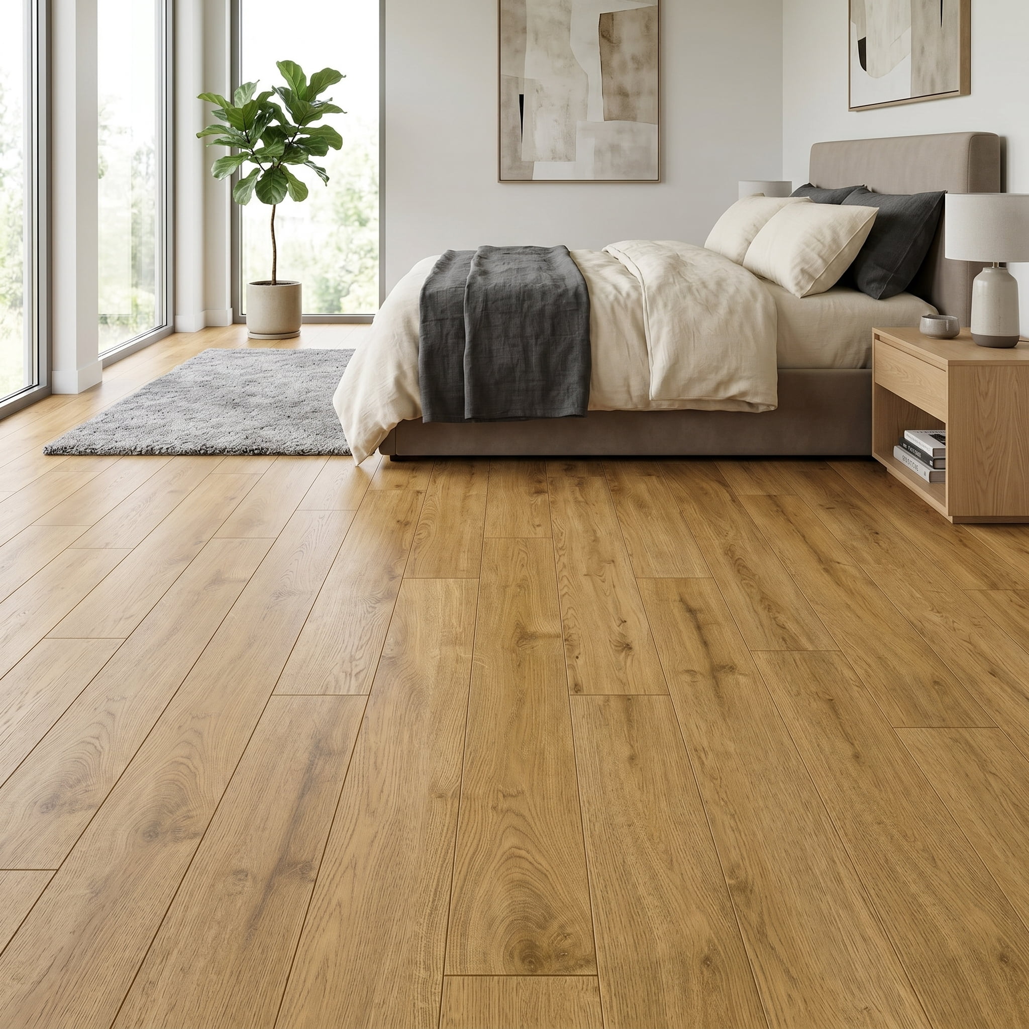 PVC Peel and Stick Flooring, 36"x6" Planks, 60 Pieces, Waterproof, Scratch Resistant, DIY Installation
