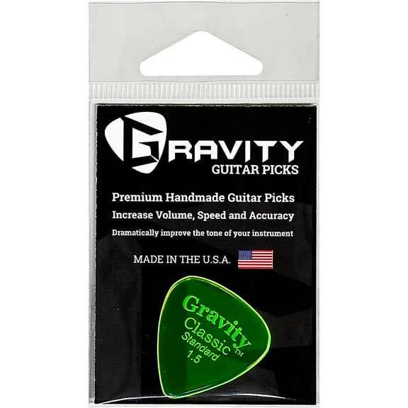 Gravity Picks Classic Guitar Pick - 1.5mm Fluorescent Green - Polished