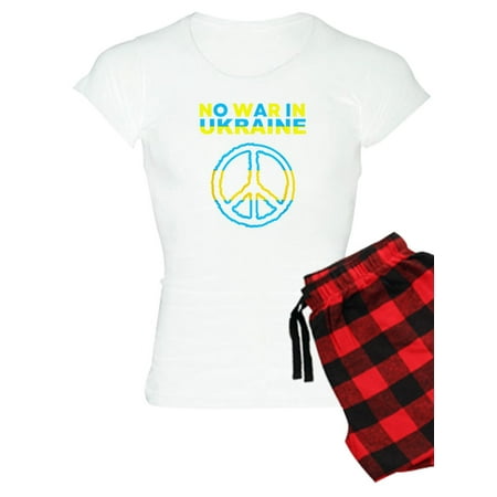 

CafePress - No War In Ukraine Support American Ukraini Pajamas - Women s Light Pajamas