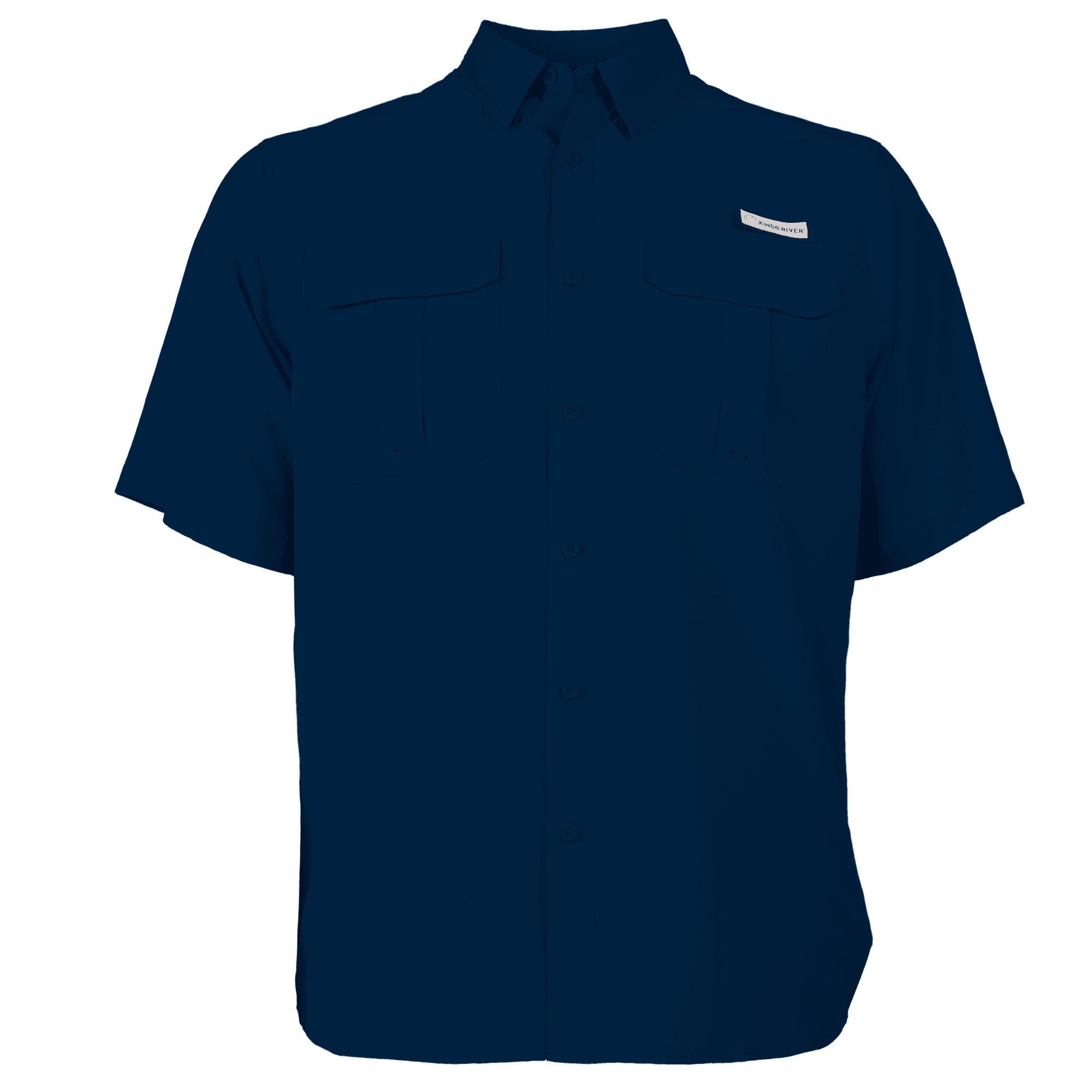 Kings River Men's Short Sleeve Fishing Guide Shirt, Estate Blue, Size 3XL