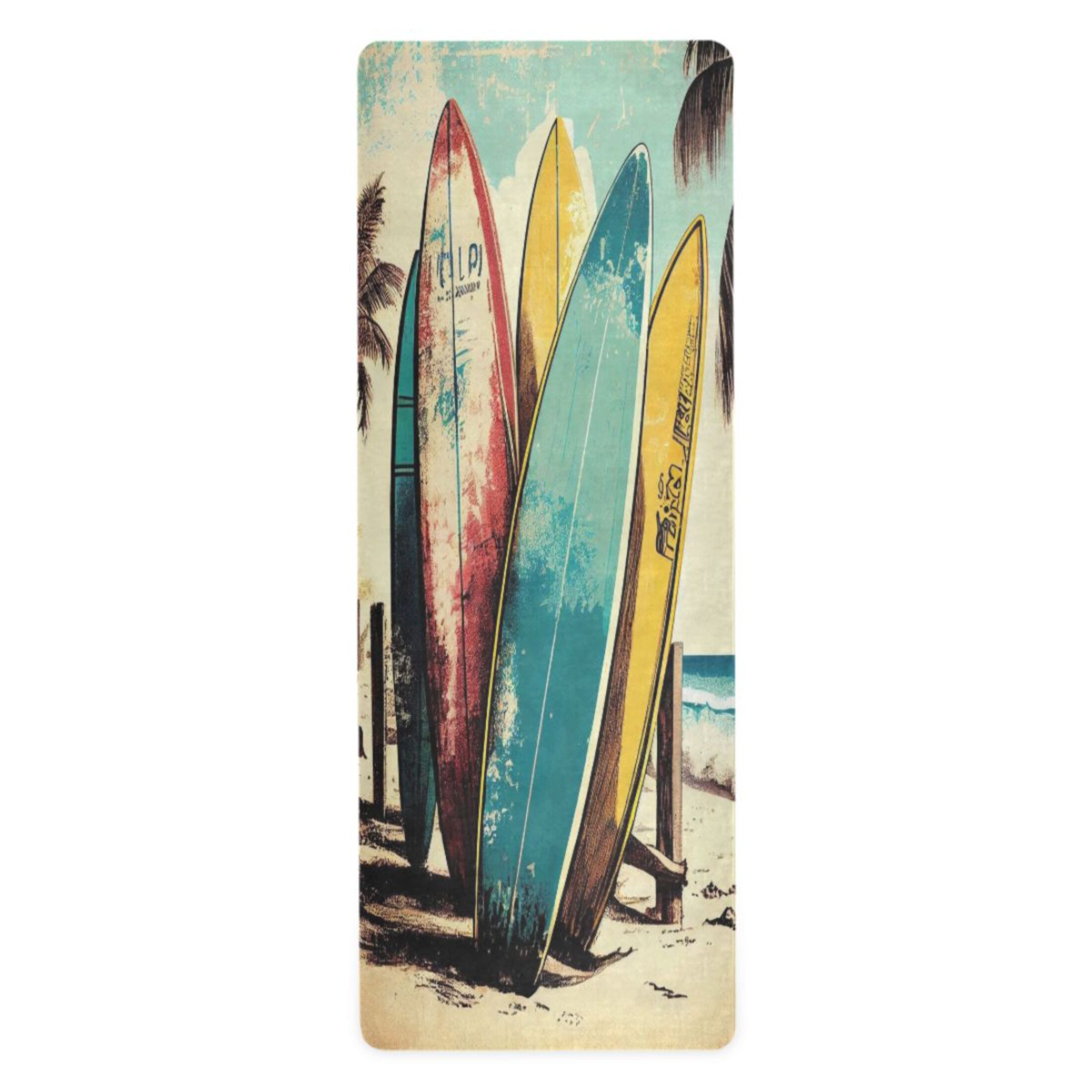 BZSMCE Yoga Mat Women Fitness Mat Surf and Serenity Pattern