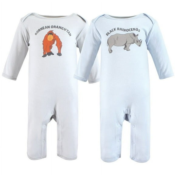 Touched by Nature Organic Cotton Coveralls, Endangered Rhino, 0-3 Months