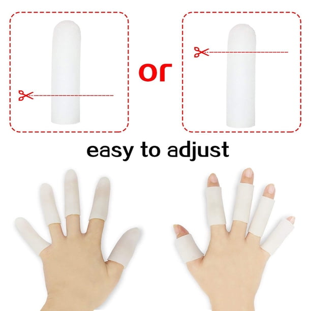12 Protège-doigts En Gel Silicone JEYORZY – 2 Tailles, Blanc, Imperméables, Pour Travailler Ou Bricoler
