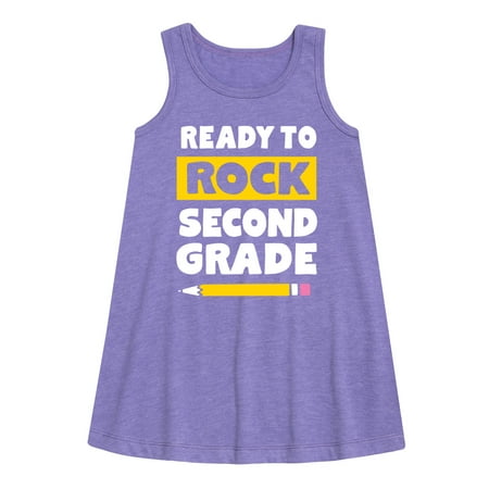 

Instant Message - Ready To Rock Second Grade - Toddler and Youth Girls A-line Dress