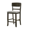 thumbnail image 2 of Benjara Kimberly 24" Counter Height Chair Set of 2- Black Wood- Gray Fabric, 2 of 6