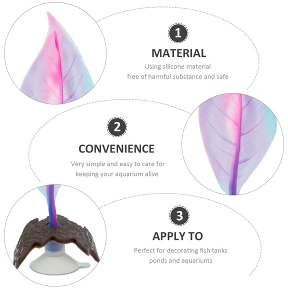 Amosfun fish tank decorations Simulated Aquatic Plant Silicone 1Pcs Aquarium