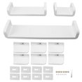 thumbnail image 2 of Wall Mounted Floating Shelves Set Of 3, Modern Display Hanging Shelves, White Shelves With  Brackets, Display Ledge, Storage Shelves For Room, Kitchen, Office, Home Decor, 2 of 8