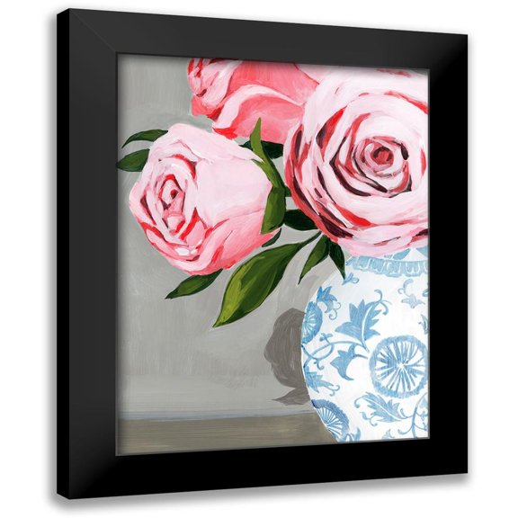 Popp, Grace 12x14 Black Modern Framed Museum Art Print Titled - Autumnal Roses I
