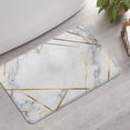 thumbnail image 2 of White Gold Geometric Marble Bathroom Rugs Mat,Non Slip Microfiber Bathroom Rug,Rubber Backing,Soft Bathroom Mats for Bathroom Floor,Tub and Shower,17x27in(43x68cm), 2 of 5