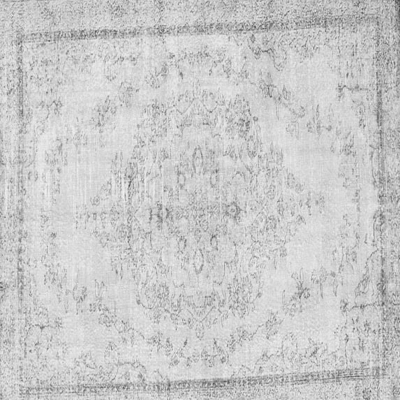 Ahgly Company Indoor Square Persian Gray Traditional Area Rugs, 8' Square
