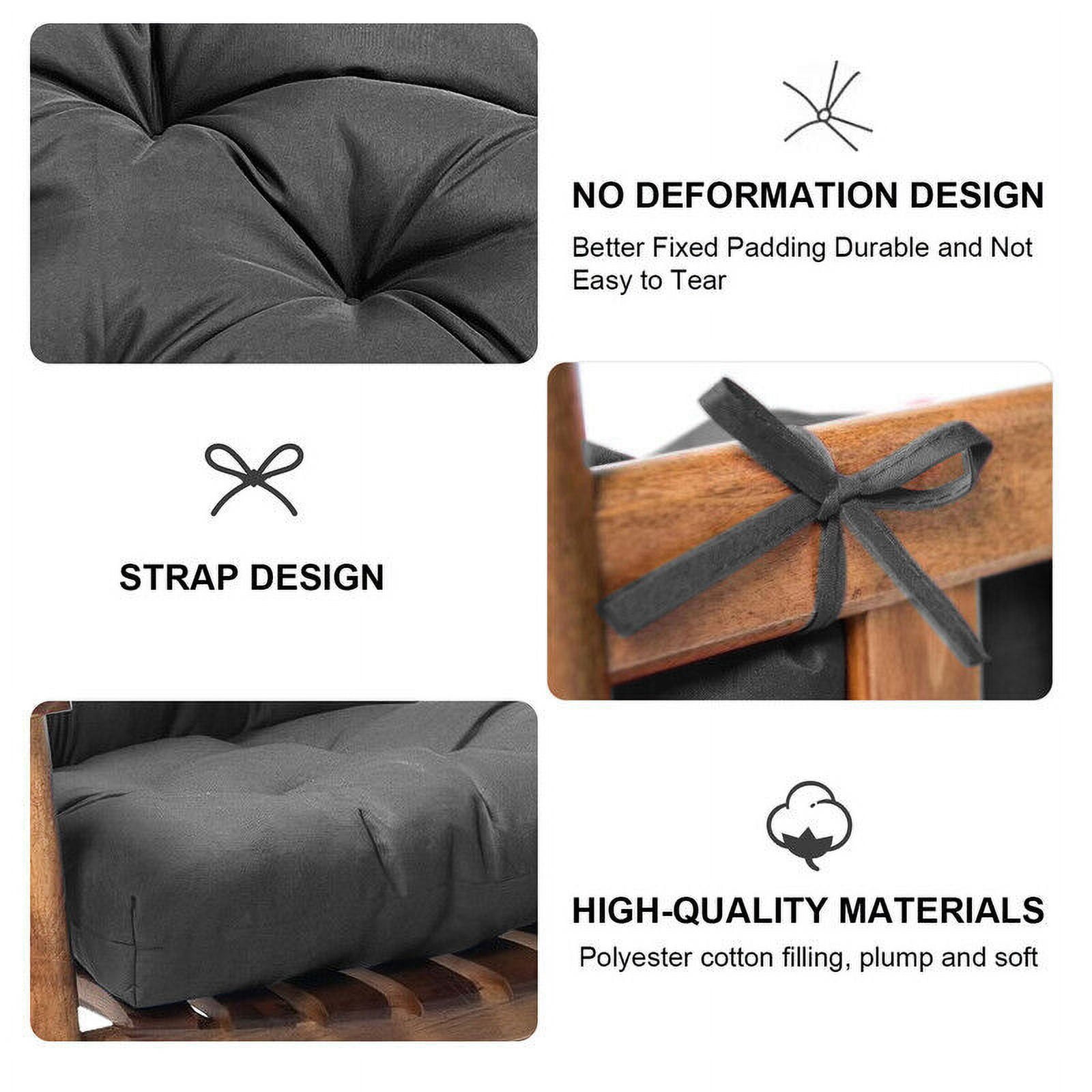 KALAKALA Outdoor Rocking Chair Cushions Pack of 2 Patio Chair Cushion Pad Sets Patio High Back Chair Seat Cushions with Ties for Garden Patio Furniture, Green Leaves