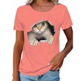 thumbnail image 3 of Camiseta de manga corta, camiseta de cuello redondo, camiseta para mujer, camiseta estampada, tecnología innovadora, 3 of 6