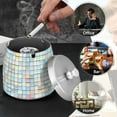 thumbnail image 4 of Yayeee Ashtray with Lid for Cigarette Smokeless Stainless Steel Home Ash Holder, Small Pastel Pattern, 4 of 7