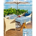 thumbnail image 5 of Fsddascl Blue Snowman Christmas Outdoor Tablecloth - 52x70 Inch Rectangle Dining Table Cover, Xmas Snowflake Birds Waterproof Outdoor Table Cloth with Umbrella Hole & Zipper for Picnic/Patio/Party, 5 of 7