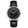 thumbnail image 5 of Tnobhg Couple Watch Round Battery Operated Faux Leather Strap Elegant 3-Hand Birthday Gift Adjustable Men Women Quartz Wrist Watch Fashion Jewelry, 5 of 8