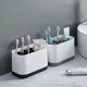 thumbnail image 3 of 1 soporte para cepillo de dientes y pasta de dientes para tocador de baño, caja de almacenamiento grande para cepillo de dientes eléctrico con base antideslizante y divisores para familia, niños JAMW Sencillez, 3 of 5