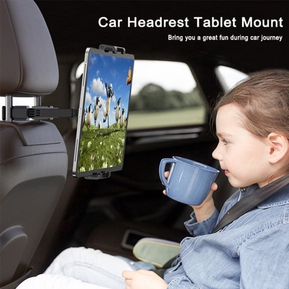 LYX Car Headrest Tablet Mount,360° Rotatable Back Seat Tablet Holder for 4.7‑12.9 Inch Devices