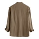 thumbnail image 3 of Camisas Para Hombre Camisa de lino de algodón de manga larga sólida informal con cuello para hombre Camisa con botones (Brown, S), 3 of 5