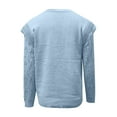 thumbnail image 7 of Lovskoo Sweaters for Women Casual Trendy Solid Pullover Long Sleeve Round-Neck Tops Sweater Light Blue, 7 of 7