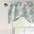 thumbnail image 4 of Tie Up Valance for Windows Turquoise Pastoral Flowers Curtains Valances Rod Pocket Valance Window Treatments Farmhouse Floral Balloon Curtains for Kitchen Living Room Bedroom Bathroom 42x12 Inch, 4 of 9