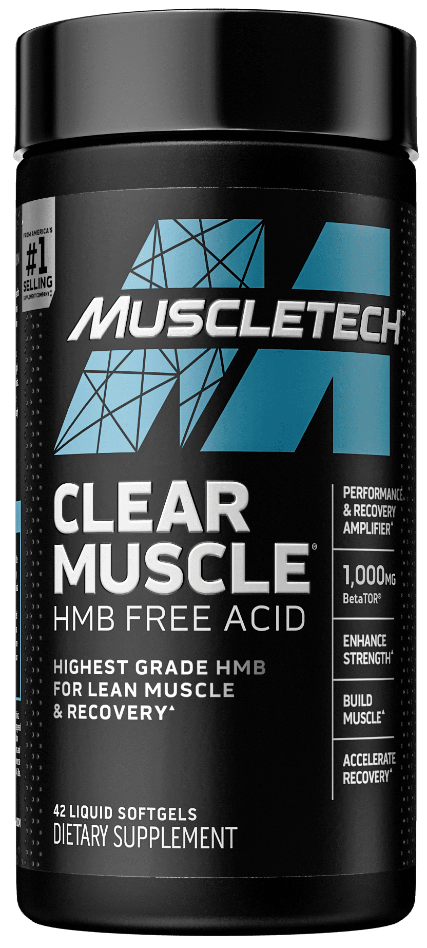 Muscletech Clear Muscle Post-Workout with HMB to Build Muscle, 42 Capsules