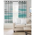 thumbnail image 2 of Turquoise Gray White Blackout Curtains for Bedroom Living Room Darkening Curtains 90 Inch Country Abstract Ombre Mottled Black Out Window Curtain Privacy Window Treatment Grommet Drapes 52"x90"x2, 2 of 9
