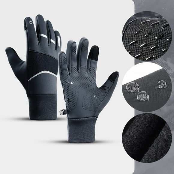 Gray Gloves Mittens Motorcycle Gloves Touchscreen Cycling Gloves Warm Winter Thermal Gloves Mountain Bike Anti Slip Gloves Breathable Lightweight Dirt Street Bike Glove Non Slip for Cold