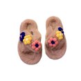 thumbnail image 3 of Woobling Ladies Slide Sandals Flat Plush Slipper Slip On Fuzzy Slippers Home Non-slip Open Toe Fluffy Slides Pink 7.5, 3 of 8