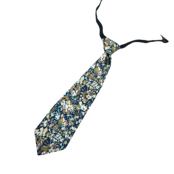 Yokua Japanese Butterfly Floral Print Neck Tie Zippered Pre tied Student Uniform Tie