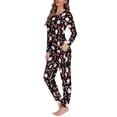 thumbnail image 2 of Renewold Soft Pajamas Set of 2 Pack Snowflake Candy Canes Shirt & Pants Christmas Theme Women Crewneck Nightwear Home Loungewear Pjs for Ladies,Size 2XL, 2 of 4