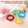 thumbnail image 4 of Uxcell Transparent Pink Chunky Acrylic Resin Bangle Bracelet for Women, Geometric Acetate Plate Cuff Bracelet Vintage Wristband Trendy Colorful Statement Jewelry, 4 of 6
