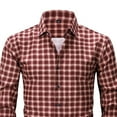 thumbnail image 3 of Chiccall Men's Plaid Casual Slim Long Sleeve Button Down Dress Shirts, 3 of 4