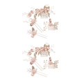 thumbnail image 4 of Sonducket 4 Uds peinetas de flores de boda conjunto elegante hermoso tocado de novia adorno de vestir femenino accesorio de joyería de moda rosa Rosado 2Conjunto, 4 of 6