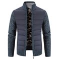 thumbnail image 3 of Suéter de cuello alto con forro polar y costuras gruesas para hombre, cárdigan informal de talla grande para hombre, 3 of 5