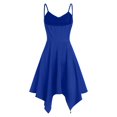 thumbnail image 1 of Plus Size Fashion Women Solid Asymmetric Camis Handkerchief Dress, 1 of 3