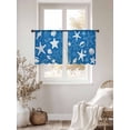 thumbnail image 4 of Blue Summer Sheer Curtains 54 Inch Long 2 Panels, Starfish Shell Bubble Nautical Coastal Light Filtering Rod Pocket Curtains, Sheer Voile Drapes for Living Room Bedroom, 52"x54", 4 of 8