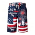 thumbnail image 3 of FASHOFT Beach Shorts for Men American Flag Print USA Patriotic 4th of July Board Short Summer Poor Trunks Navy L, 3 of 5