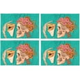 thumbnail image 4 of EREHome Set de 4 Sets de Table Masque Crâne Floral Set de Table 12x18 Pouces, 4 of 5