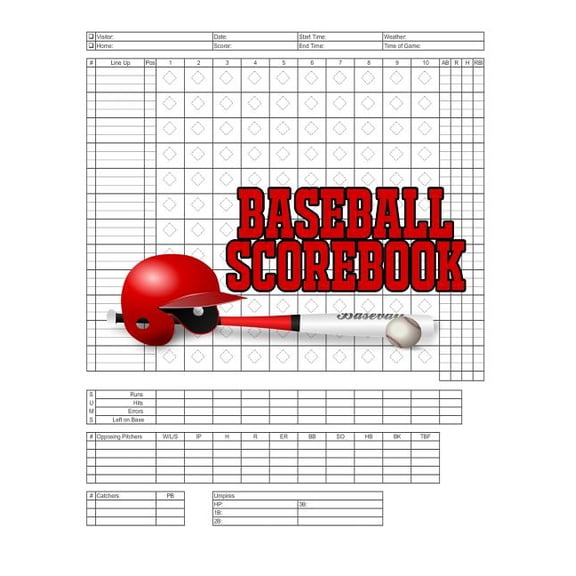 Baseball Scorebook: 100 Scoring Sheets For Baseball and Softball Games, Glover's Scorebooks, Large (8.5X 11), (Paperback)