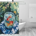 thumbnail image 2 of Yayeee Shower Curtain with Hooks 72"x72" Waterproof Fabric Bathroom Hanging Decor, Red Goldfish, 2 of 5