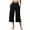 Black, variant on Women's Cropped Elastic Waist Pants with Pockets, Comfortable Casual Lounge Pants for Spring/Summer, Soft Stretchy Fabric, Limited Time Offer Under 10 Dollars