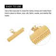 thumbnail image 5 of 10Set Ribbon Crimp Clamp Ends Lobster Claw Clasps & Chain 35mm Gold Tone for DIY, 5 of 6