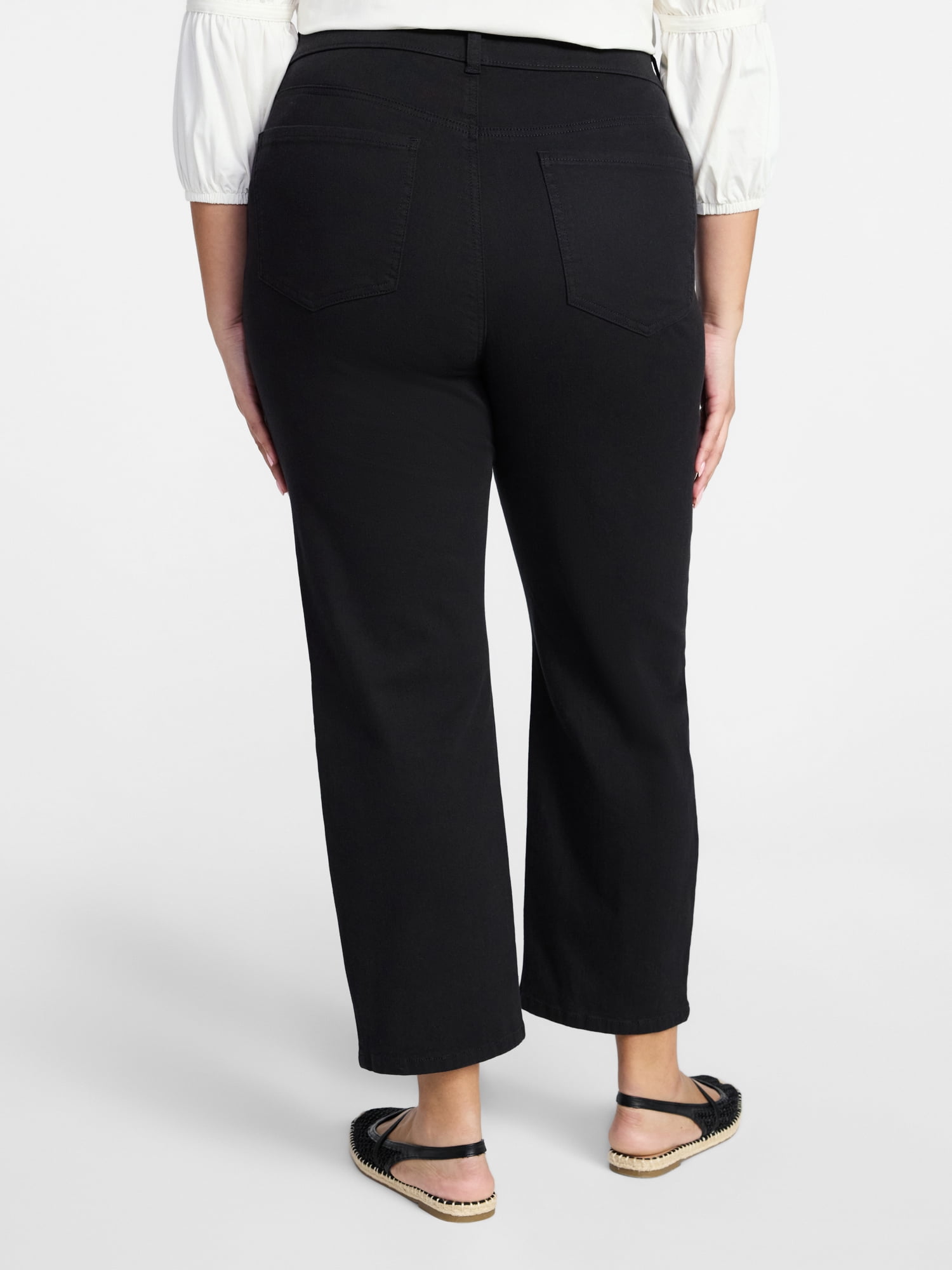 Terra & Sky Women's Plus Size Signature Pull On Straight Leg Jeggings with Control Panel, Sizes 0X-5X
