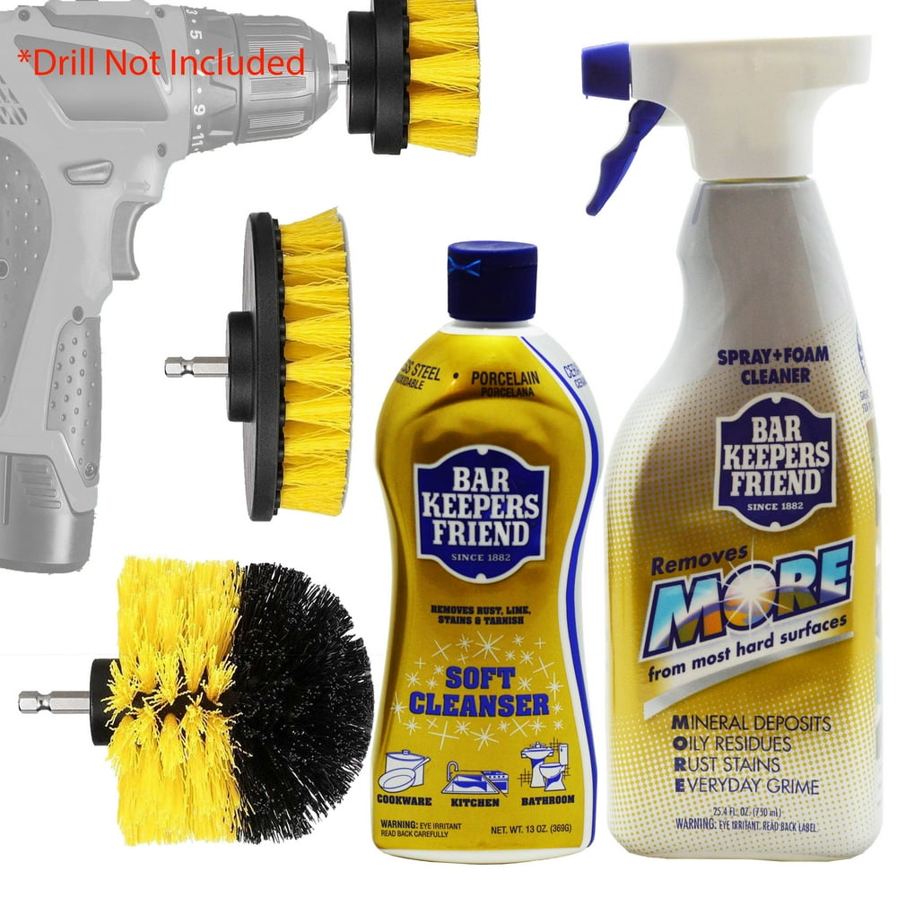 Bar Keepers Friend Cleaner Kit Barkeepers Friends Stainless Steel Soft Cleanser, Bartenders