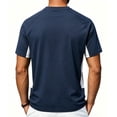 thumbnail image 4 of Kalauyu Mens Athletic Short Sleeve Round Neck Cotton Blend T Shirts Two Tone Side Panel Soft Breathable Summer Daily Color Block Casual Gym Tees, 4 of 9